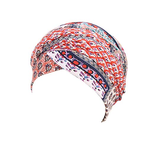 Sunny&Love 2018 New Cotton Blend Women Scarves Turban Cap Muslim Hijab Wrap Head Scarf Tie Hat Headwear (Orange)