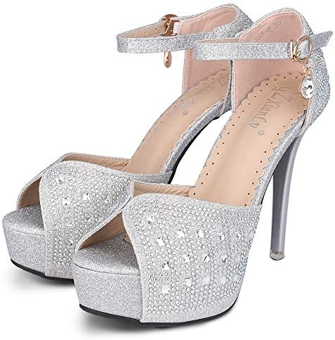 「新ファッション」サンダル ハイヒールレディース ピンヒール 12cmヒール 低反発 ビスネス用 宴会用 22.5cm-24.5cm シルバー ブラック chf-58