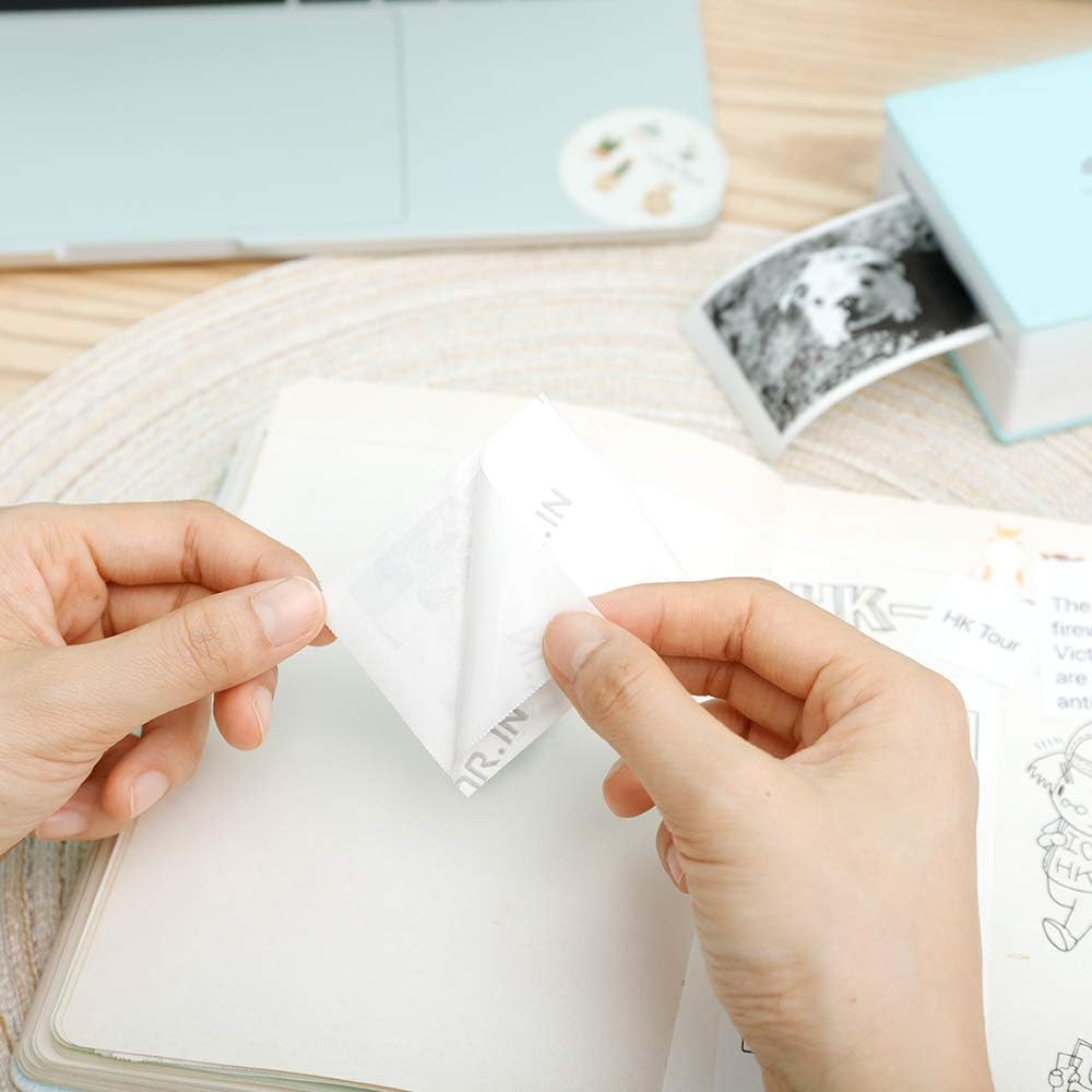 Phomemo White Self-Adhesive Thermal Paper, Glossy Printable Sticker Paper for Phomemo M02/M02 Pro/M02S Bluetooth Pocket Mobile Printer, Black on White, 50mm x 3.5m, Diameter 30mm, 3-Rolls : Office Products