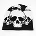 Men Lady Skull Head Pattern Black White Knit Elastic Winter Warmer Beanies Hat Cap