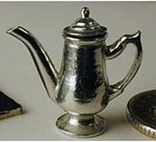 Warwick Miniatures Dollhouse Miniature Polished Pewter Coffee Pot