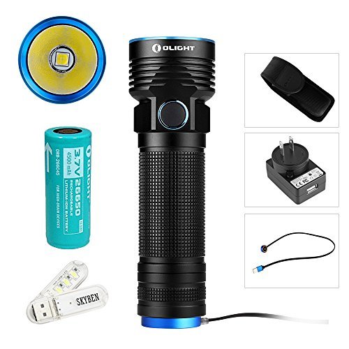 Olight R50 PRO Seeker 3200 Lumens Cree XHP70 LED Variable-Output Rechargeable Side Switch LED Flashlight (Standard Set)