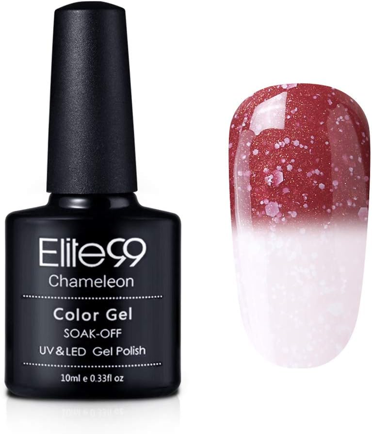 Elite99 Gel Nail Polish, Snowy Thermal Temperature Color Changing Nail Polish, UV LED Soak Off Chameleon Nail Art Gel Polish 10ML 9702