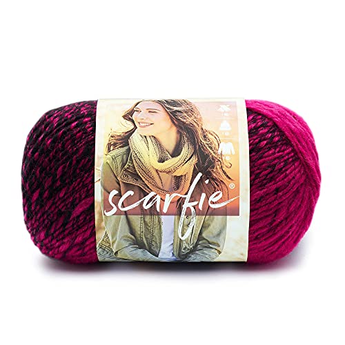 Lion Brand Scarfie Yarn, Acrylic, Black/Hot Pink,21.59x12.065x12.065 cm