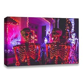 Halloween Pumpkin Lantern Painting Artwork for Home Framed