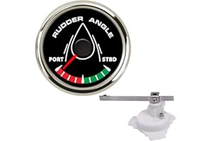 KAOLALI 52mm Rudder Angle Indicator Waterproof Gauge Meter 0-190 ohm with Mating Angle Sensor for Boat Yacht 52mm 9-32V Backl