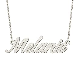 BYBWBL Melanie Name Pendant Necklace Silver Color