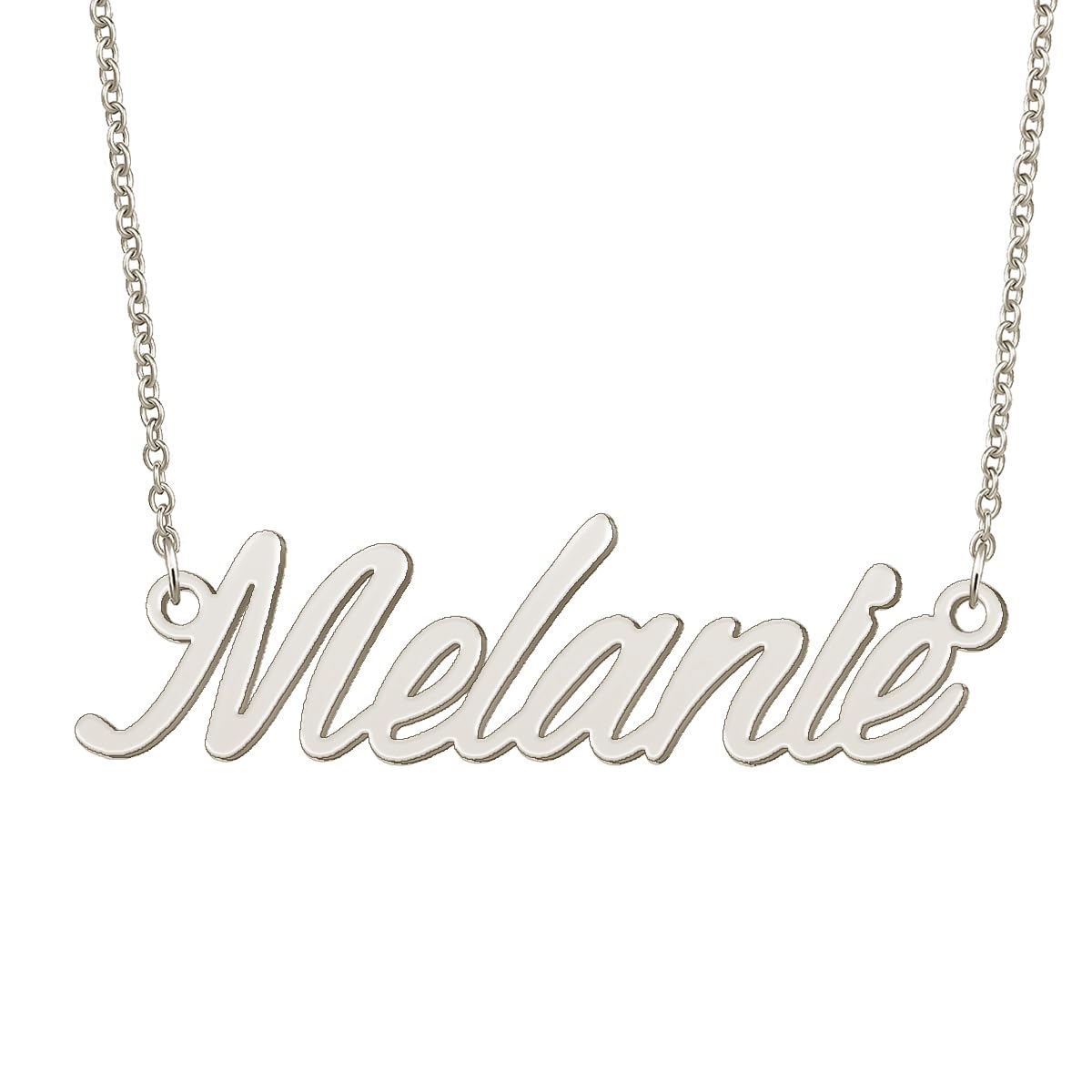 BYBWBL Melanie Name Pendant Necklace Silver Color