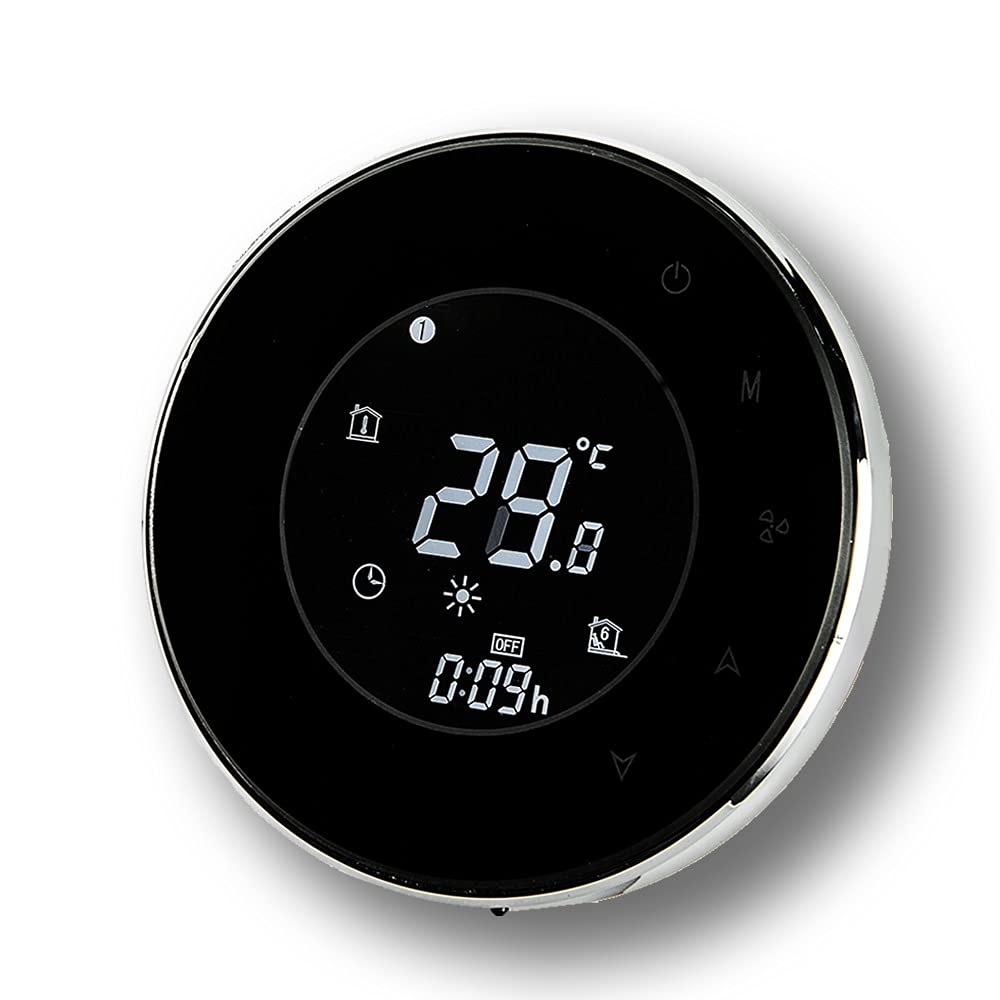 BecaSmart Series 6000 16A LCD Touch Screen Electric Heating Intelligent Programming Control Thermostat with WIFI Connection (Electric Heating, Black(WIFI))