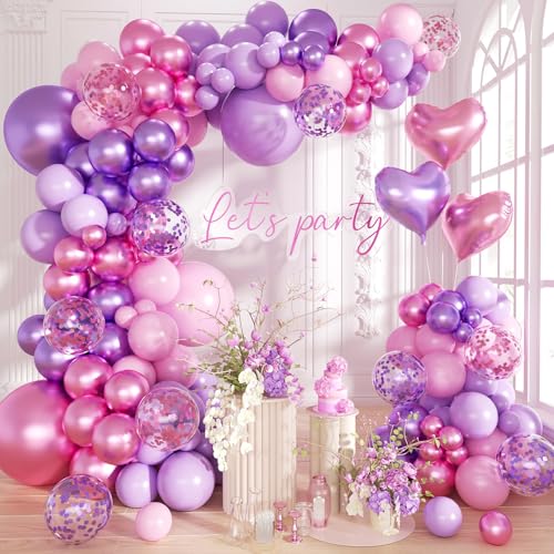 Pink Purple Balloon Garland Arch Kit