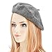 ZLYC Wool Beret Hat Classic Solid Color French Beret for Women (Melange Grey)
