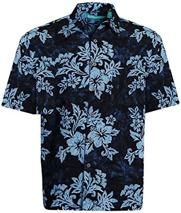Artisan Outfitters Mens Crystal Cove Batik Cotton Hawaiian Shirt