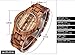 BEWELL Coffee Color Maple Wooden Men watches Quartz Analog Watch With Calendar (zebra brown)