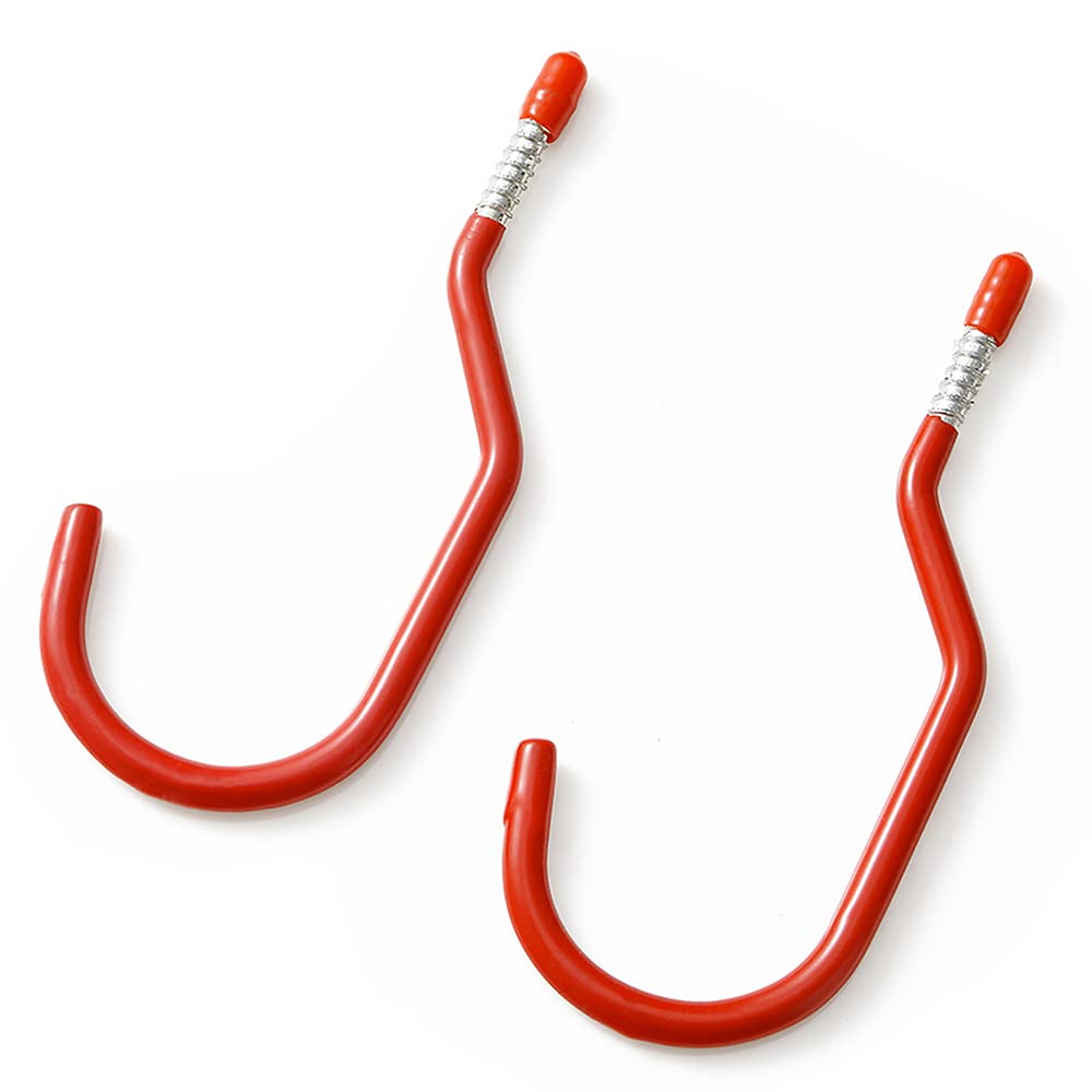Dekton 2 PC 8MM Bicycle Hooks | Durable Hooks with Scratch-Resistant Plastic Coating | Ideal for Hanging Tools, Equipment, and in Sheds, Workshops, and Homes | Strong & Versatile Hanging Solution