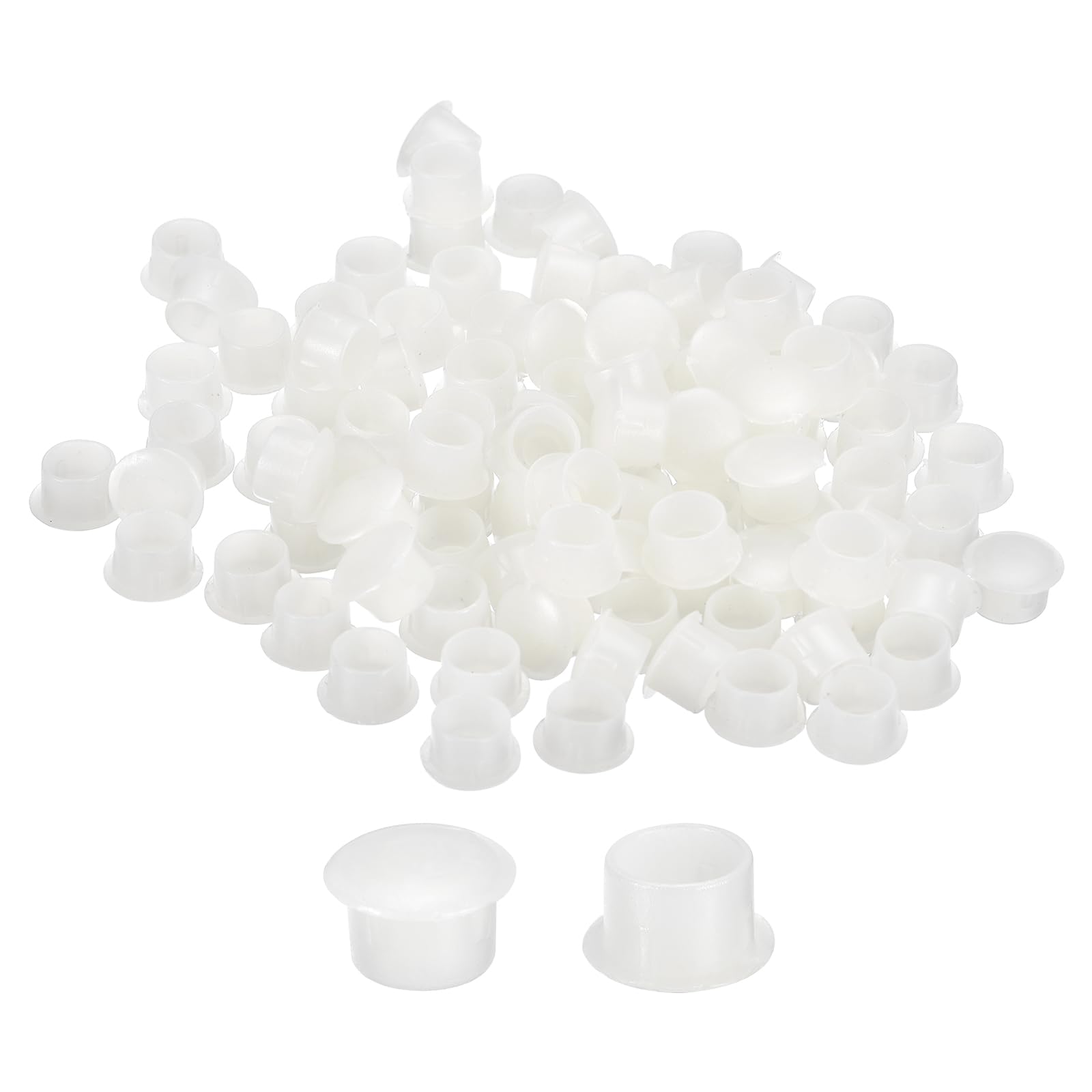 Photo 1 of uxcell 500Pcs Screw Hole Plugs, 10mm(3/8") Dia Plastic Round Button Plugs Snap in Locking Hole Covers Flush Type Caps for Furniture Cabinet, Transparent