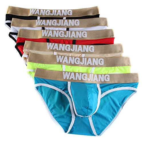 SILKWORLD Men's Sexy Underwear Separate Pouches Brief 6-pack US Medium /Tag L
