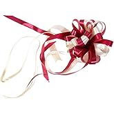 KoovDem 10PCS Large Pull Flower Bow, Gift Wrap Bow, Party Favor Wedding Bow, for Box or Flower Decoration, Gift Decoration - Burgundy