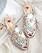 MAVIRS Mules for Women, Womens Leather Slip on Mule Flats Embroidery Backless Loafers Slippers Shoes
