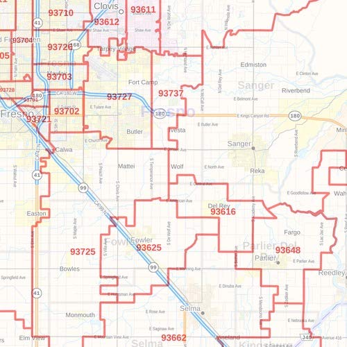 Fresno County Zip Code Map Free
