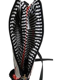 betsey johnson Multi corazón Crossbody negro   blanco   rojo rayas