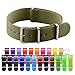 Clockwork Synergy® Classic Nylon Ballistic watch straps bands (20mm, Army Green)