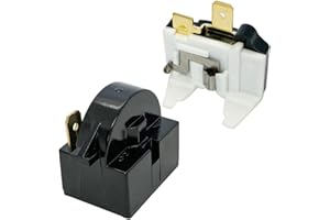 XFYBZN QP2-4.7 /4R7 1 Pin Refrigerator Starter PTC Start Relay w/ 6750C-0005P Refrigerator Overload Protector, Compatible with Kenmore Vissani LG Refrigerator Compressor for Mini Fridges, Wine/Beer Coolers