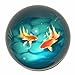 Waltz&F Crystal Goldfish Paperweight Galss Globe Hemisphere Home Office Table Decoration