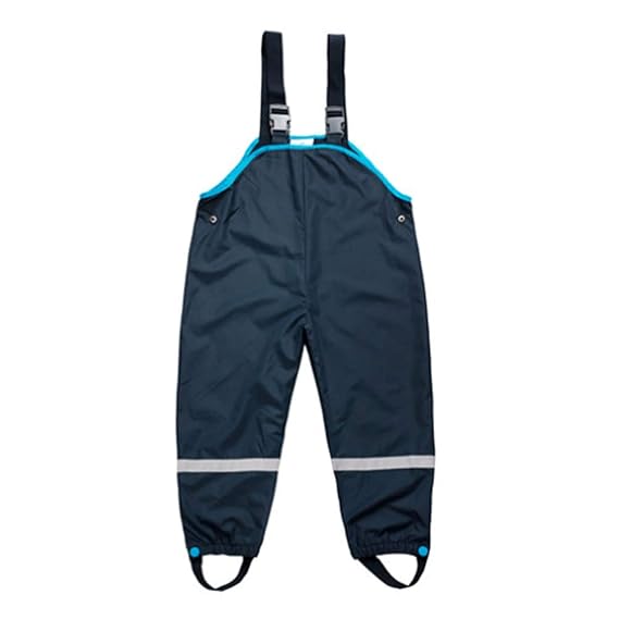 Kinder Jungen Mädchen Regnhose Regenlatzhose Wasserdichte Atmungsaktiv Buddelhose Matschhose mit Verstellbaren Trägern