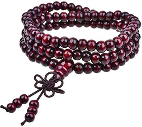 108 0.6cm Wenge Prayer Beads Tibetan Buddhist Mala Buddha Bracelet Rosary Wooden Bangle Jewelry
