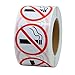 HYBSK No Smoking Logo Labels Glossy Paper Public Warning Stickers 1.5