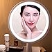 RUIXINLI Makeup Mirror with Rechargeable LED Lighting (USB Charger) - Round Shaped Touchscreen Dimmable LED light Vanity Mirror (White)