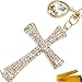 3D Cross Shape Stainless Alley Metal Bling Crystal Rhinestone Key Chain Ring Keychain Cell Phone Car Charm Decoration Pendant Ornament