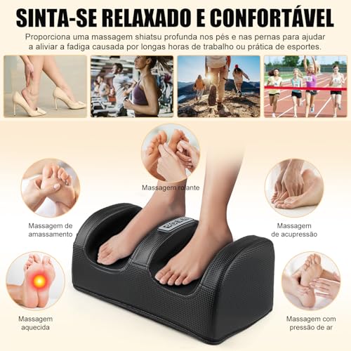 Massageador Shiatsu para Os Pés ou Pernas, Massageador Elétrico para Pés e Pernas com Shiatsu Foot Bivolt