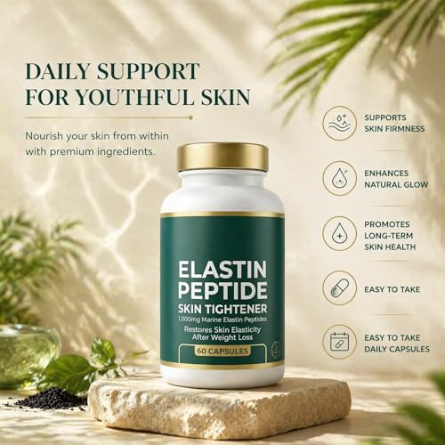 Elastin Peptides, Elastin Peptide Skin Tightening Formula, Combating Skin Sagging, Elasticity & Firmness, 60 Counts (3 Pcs)