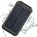 Solar Power Bank, Portable Solar Charger 20,000mAh External Battery Pack Type C Input Port Dual Flashlight, Compass with Dual USB Ports for Smart Phone, Tablets, Camera