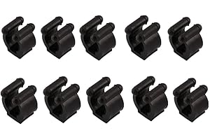 QYM 10-Piece Billiards Snooker Cue Clips & Clamps - Fishing Rod Clip Holder for Pool Cues & Rack Storage