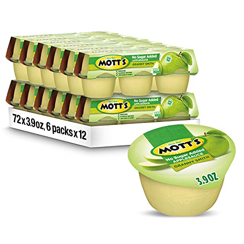 Mott's No Sugar Added Granny Smith Applesauce, 3.9 oz cups (Pack of 72