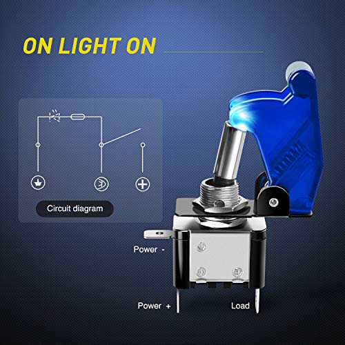 Nilight 3 Gang Toggle Switch 12V Rocker Switch Panel with LED Light and