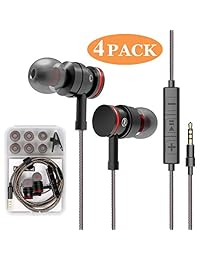 Auriculares Estéreo con Micrófono Bass en Auriculares con Micrófono y Control de Volumen 0.138 in Plug Compatible Múltiples Dispositivos de Audio 3.9 Ft Negro