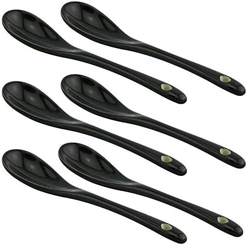 Coffee Spoon Black Teaspoons 5" Set of 6 for Coffee Tea Yogurt Ice-cream Appetizers and Desserts Well Fitting Coffee Mugs and Teacups Espresso Spoons