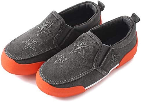 Petit Bari Kid's Slip on Star Fashion Canvas Shoes Brown 32 M EU / 1 M US Little Kid