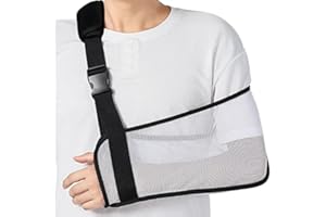 Ledhlth Mesh Arm Sling White for Shower Shoulder Immobilizer Brace Support for Broken Shoulder Elbow Arm Wrist Injury Men Women Teenagers Adults left right