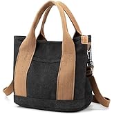 Tuobo Small Tote Bag with Zipper, 2024 Canvas Multi-Pocket Crossbody Bag Shoulder Bag Satchel Hobo Bag Messenger Bag