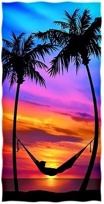 Palm Tree Sunset Beachshower Towel By Dawhud Direct