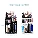 MOKARO 360 Degree Rotating Makeup Organizer for Birthday Gifts - Extra Large Capacity Adjustable Multifunctional Cosmetic Storage Box - Fit for Skin Care, Makeup Brushes, Makeup Sponges (Black)