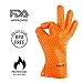 Kaflix BBQ Cooking Gloves - Silicone Heat Resistant & Waterproof Safety Gloves for BBQ, Smoker, Grill, Oven and Baking – Potholders + Grill Brush for Oiling Products + eBook with Recipes