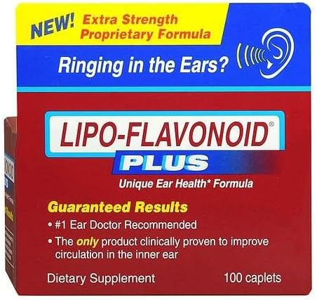 LIPO-FLAVONOID Plus Ear Health Dietary Supplement Caplets 100 CP - Buy Packs and SAVE (Pack of 4)