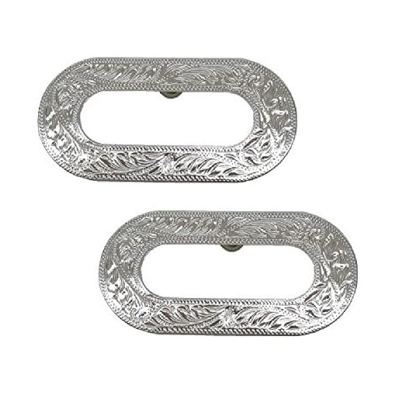 Hill-Leather-Company-Silver-Engraved-Saddle-Trim-Plate-2-piece-Set