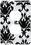 3dRose lsp_116425_6 Large Elegant Black and White Damask Pattern Design Light Switch Cover