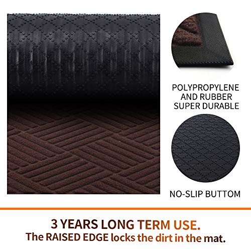 image for Mibao Durable Rubber Door Mat, Waterproof Non-Slip Easy Clean Low-Prof